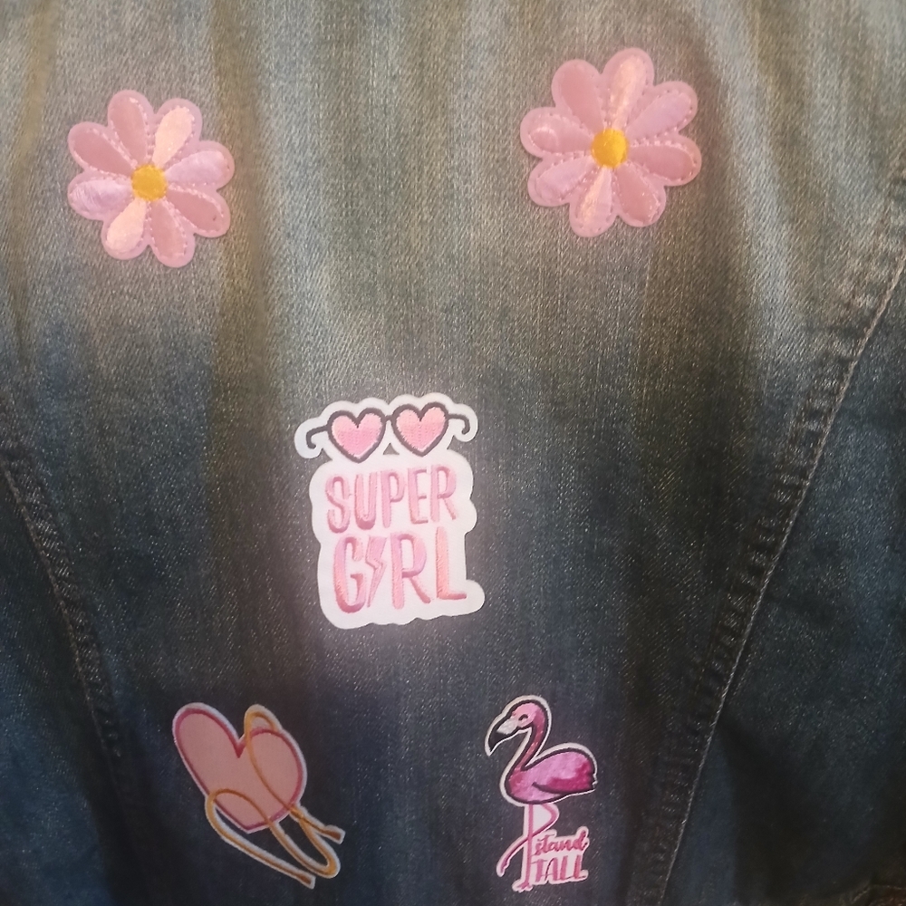 Iris Basic Teens Denim Jacket With Pink Floral Pa… - image 4